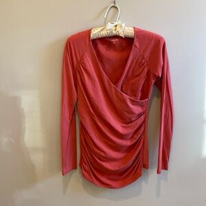 Flattering mock wrap shirt in size XS from Garnet Hill.